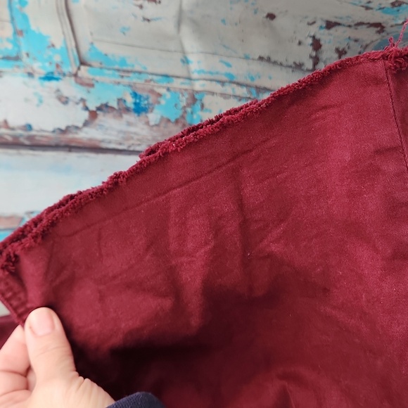 Mica Los Angeles Burgundy High Rise Wide Leg Pants - Picture 4 of 8